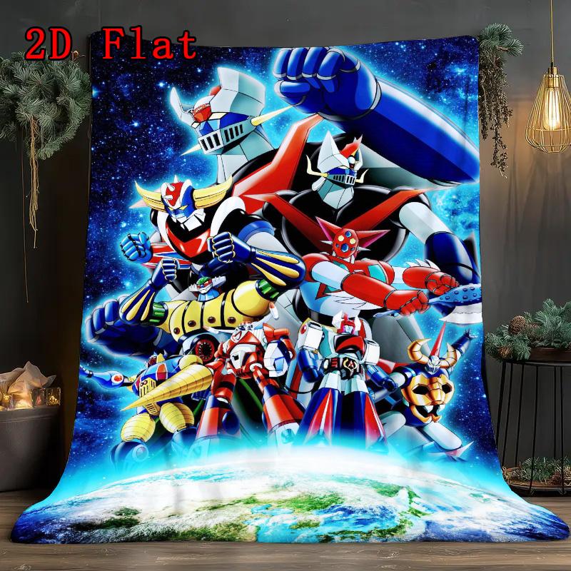 Mazinger Z 2D Flat Pattern Flannel Blanket High quality All Seasons Warmth and Comfort Perfect for Christmas Gifts.MMT0918296