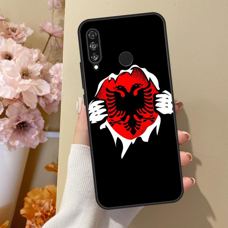 Albanische Flagge Adler Für Huawei Nova 11 Pro 9 10 SE Y70 Y60 Y90 Y61 Y91 Y73 Y72 12s 12i 11i 8i P30 P40 Lite Hülle