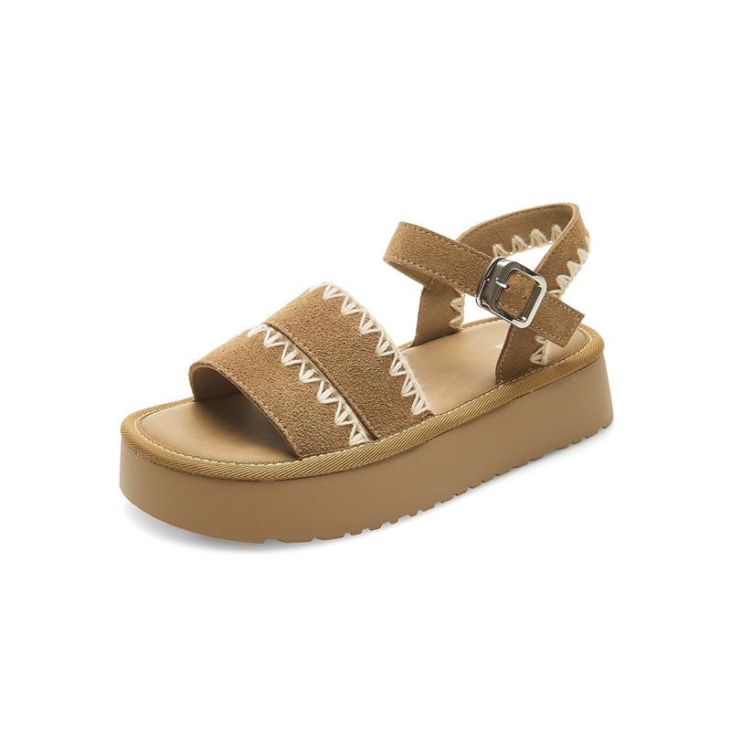 Augustine sandals women's 2025 summer new thick-soled small men wear skirts, cool slippers, soft-soled beach shoes