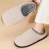 Fashion Indoor Knitted Warm Cotton Slippers Women Comfort Faux Fur Cotton Slippers Woman Autumn Winter Slip On Round Toe Fur Slides Lady