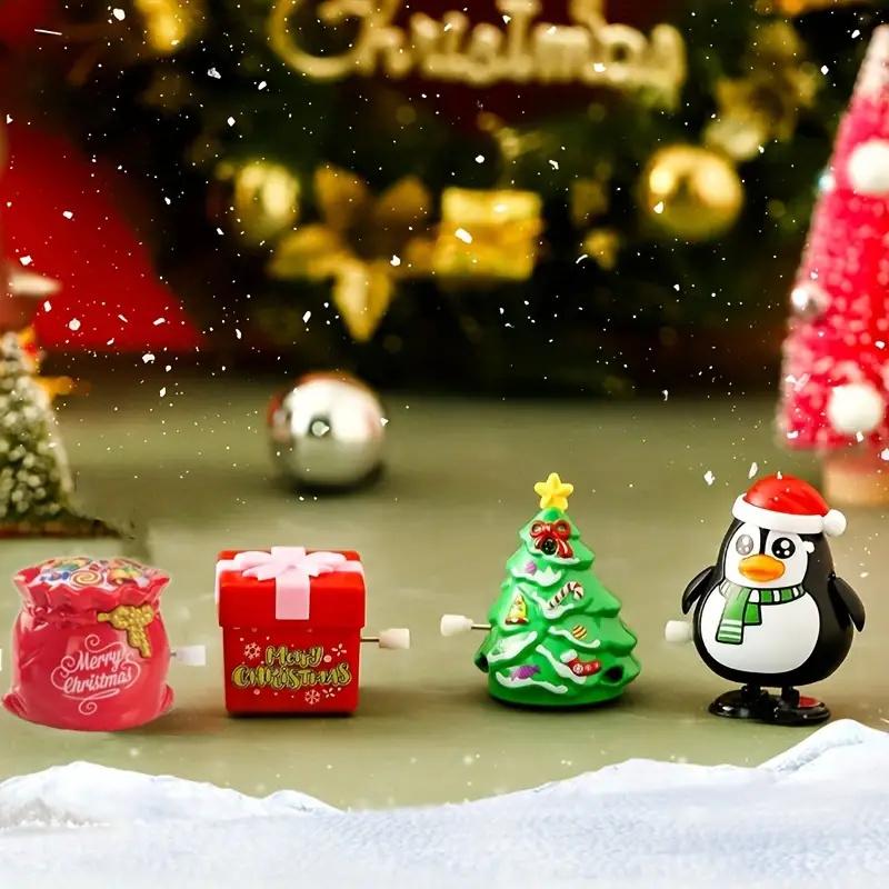 Mini Wind-Up Christmas Toys Funny Elk Santa Snowman Jumping Walking Clockwork Toy Xmas Home Decoration Ornament Party Gifts