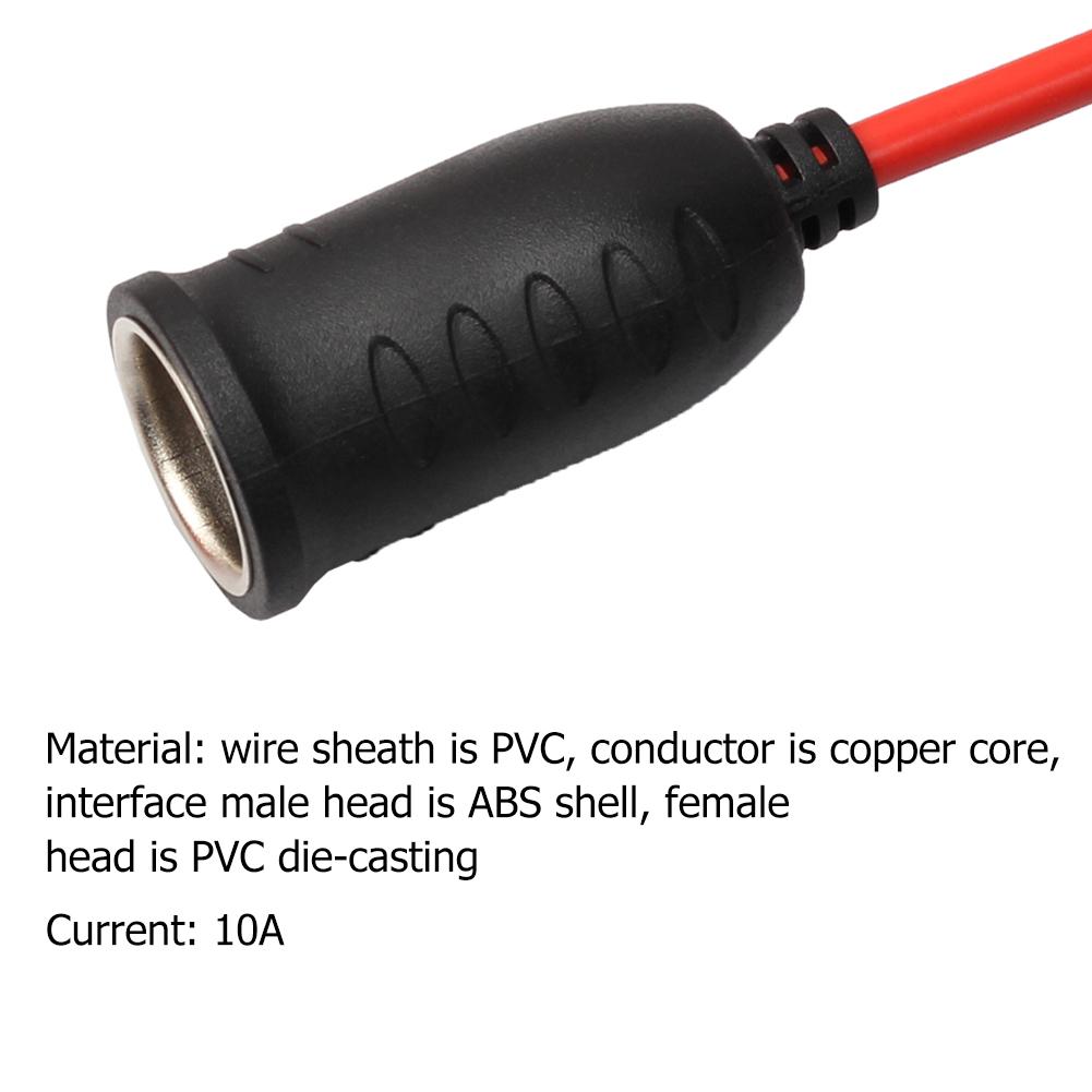 12V 24V 10A Car Accessory Cigarette Lighter Socket Extension Line Cord Cable 12ft Red Cigarette Lighter Plug Male-To-Female
