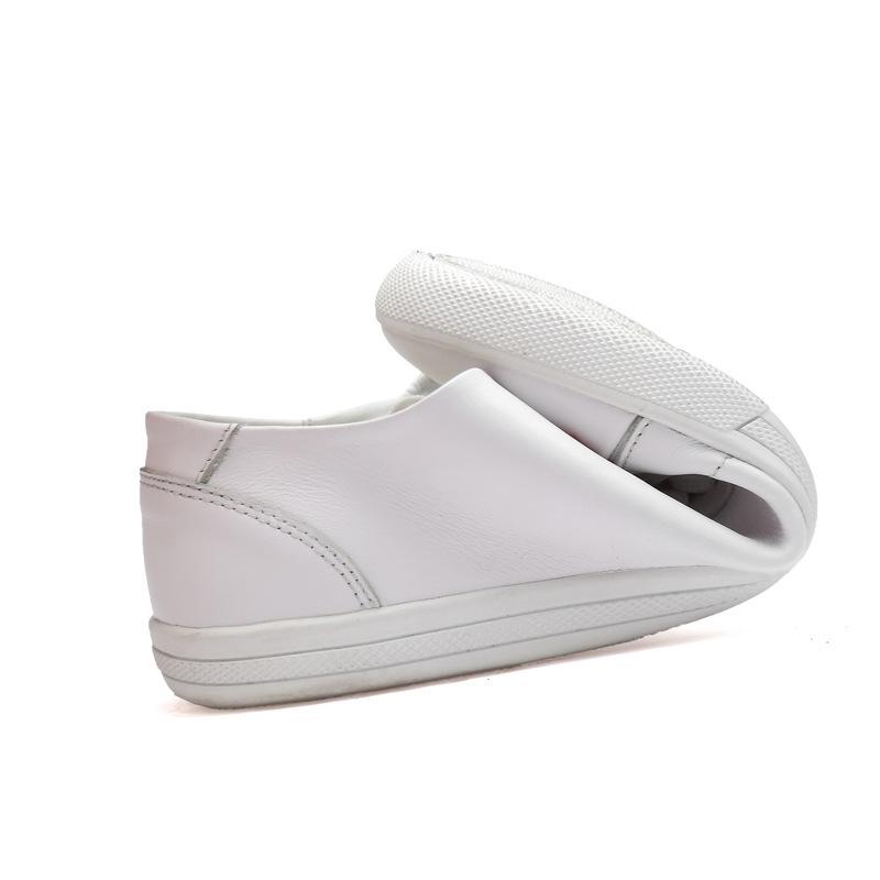 First layer cowhide white shoes casual fashion single shoes shallow mouth outdoor board shoes men's shoes