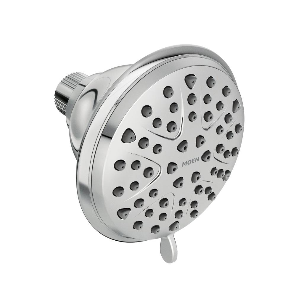 8-Spray Wall Mount Fixed Shower Head WaterSense Certified Easy Installation High Pressure Chrome Finish Bathroom Shower Fixture