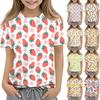 Children's Printed Round Neck Short Sleeved Casual T-shirt