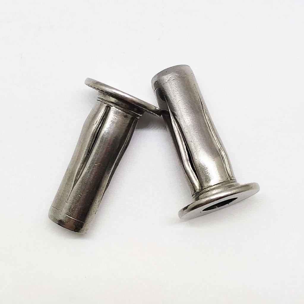 304 Stainless Steel Lantern Rivet Nut, Open Slot Expansion, Carbon Steel, Blue Zinc Plated