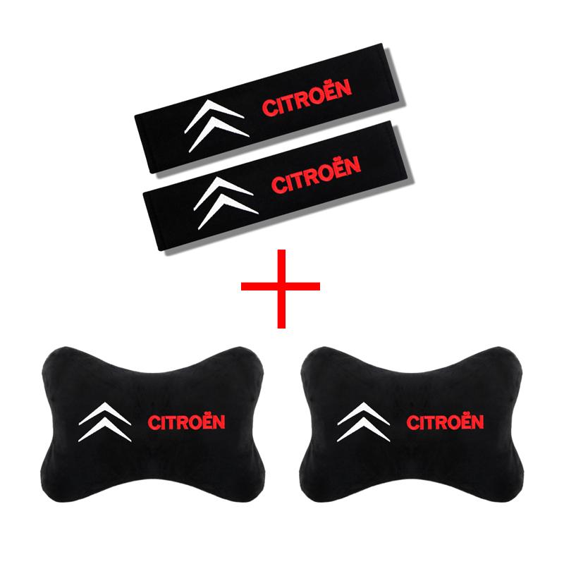Auto-Nackenkissen Auto-Innenraum passend Sicherheitsgurtpolster Kopfstützenbezug Für Citroen C4 C3 C5 C1 C2 Berlingo C-Elysee C4-Picasso