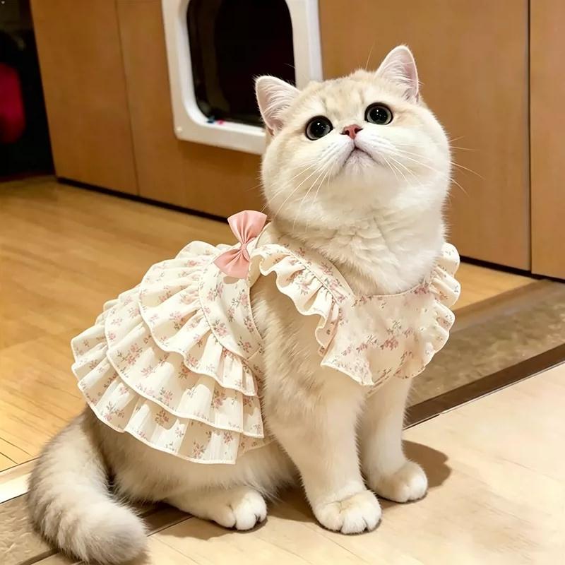 Summer Pet Sweet Clothes Dog and Cat's Fashion Floral Print Dress J070