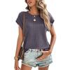 Jacquard Checkered Round Neck Loose Short Sleeved Women's T-shirt