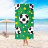 One Piece of Microfiber Beach Towel Featuring a Large Soccer Print, Designed for Quick Drying And Sand-Free Use.It'S Lightweight