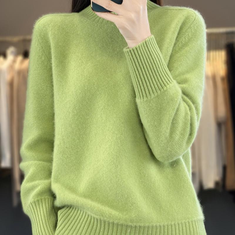 Thickened Half-high Neck Sweater for Women In Autumn and Winter New Simple and Versatile Cashmere Knitted Sweater Warm Base Shirt