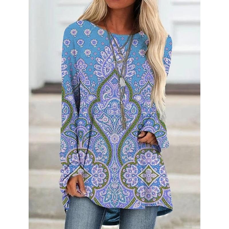 Осенне-зимняя модная женская футболка с длинными рукавами — фото 8