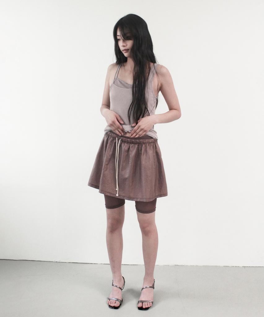 Kasel Volume Mini Sheer Skirt, Wine