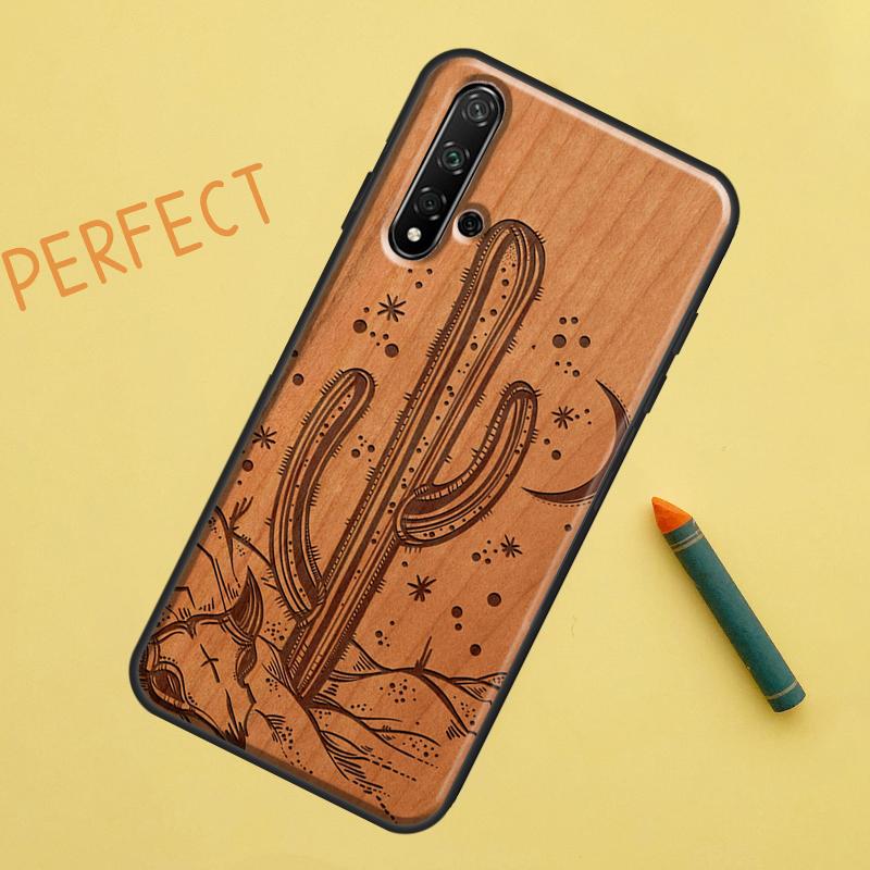 Tree Rose Skull Cactus Wood For Huawei Nova 12s 11i 7i 8i 12i Y73 Y70 Y90 Y60 Y72 Y61 Y91 9 10 SE P40 Lite P30 Pro Case
