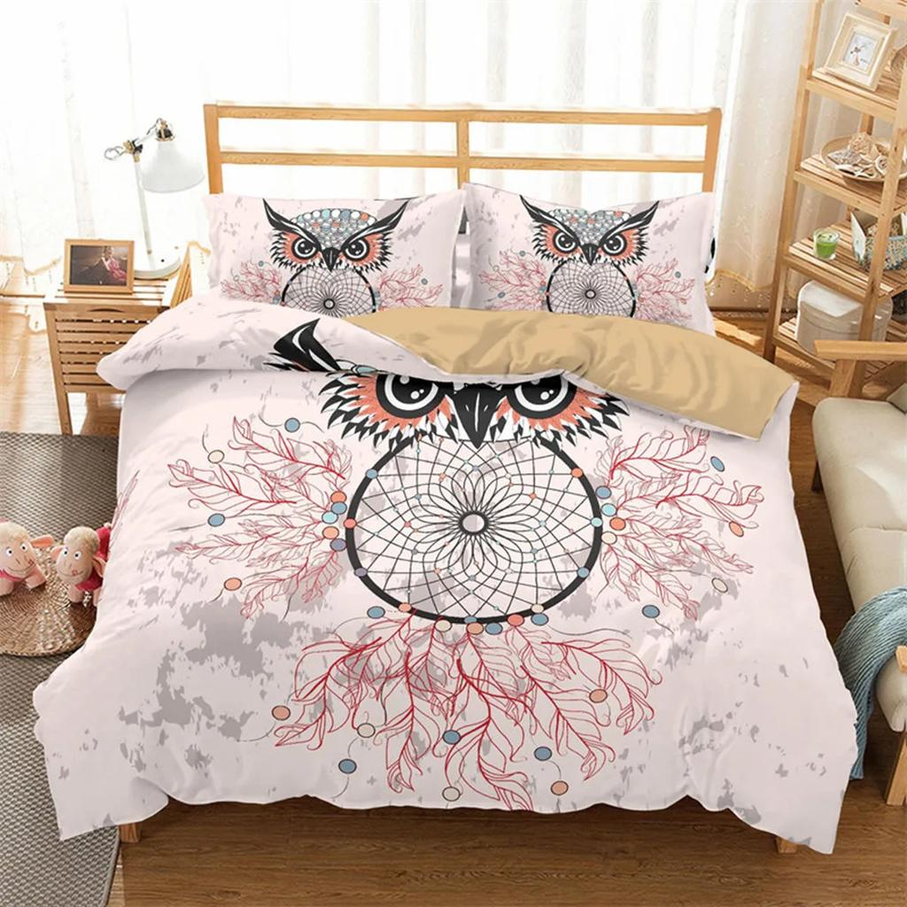 Dreamcatcher Bohemian Mandala Sun Moon and Feather Print Duvet Cover Microfiber Bedroom Decorations for Women Gifts Queen King