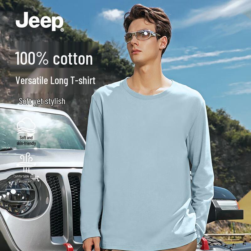 Jeep Men's American Style Long Sleeve Printed T-Shirt