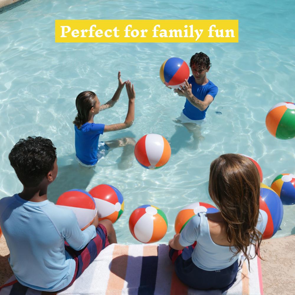 Rainbow Beach Balls(12 Pack) Inflatable Swimming Pool Playthings designed for Warm Season Water Games Children Birth Date Celebration Supplies