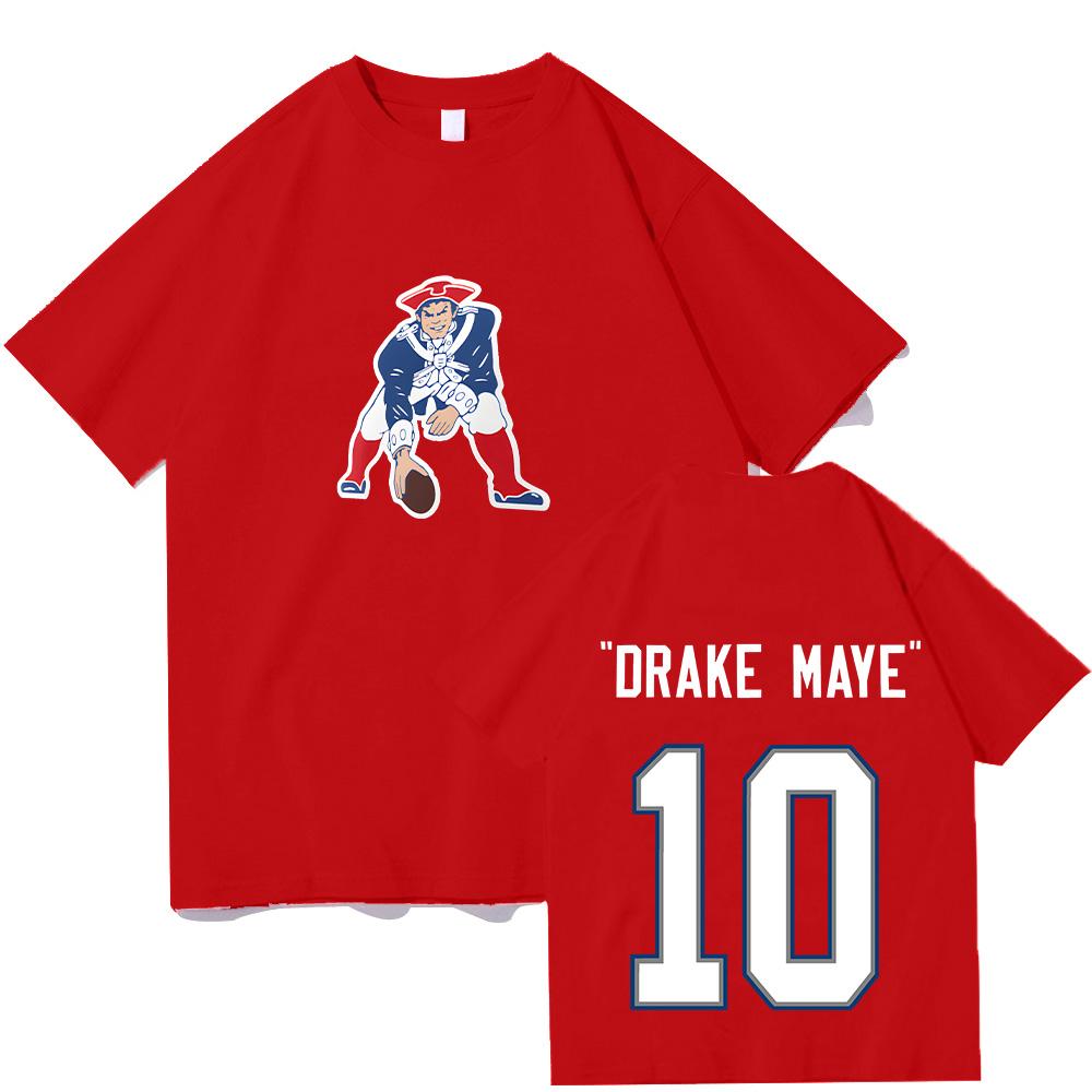 Хлопковая футболка с коротким рукавом унисекс с прозвищем Дрейка Мэйя для New England Patriots, дышащая футболка XXL красный
