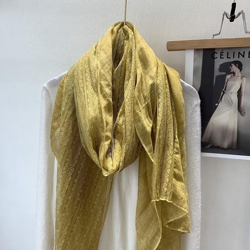 Vreovor Gentle Lace Linen Thin Scarf Fashionable Women'S Outer Shawl Early Spring And Summer Foreign Style Gift