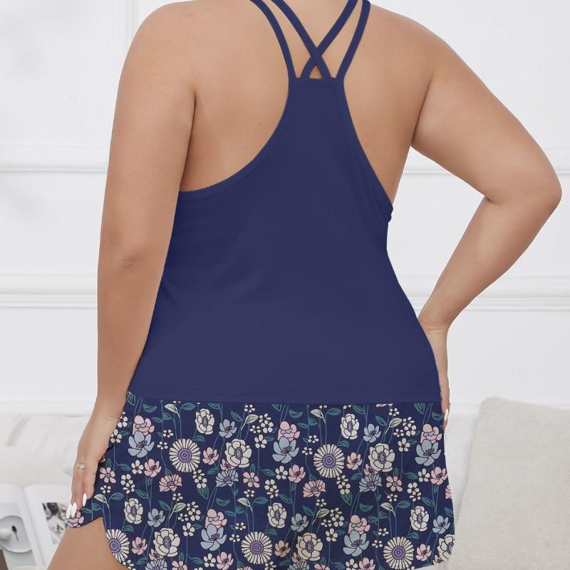 Women's Pajamas Two-piece Set of Halter Shorts Casual Loose Home Wear