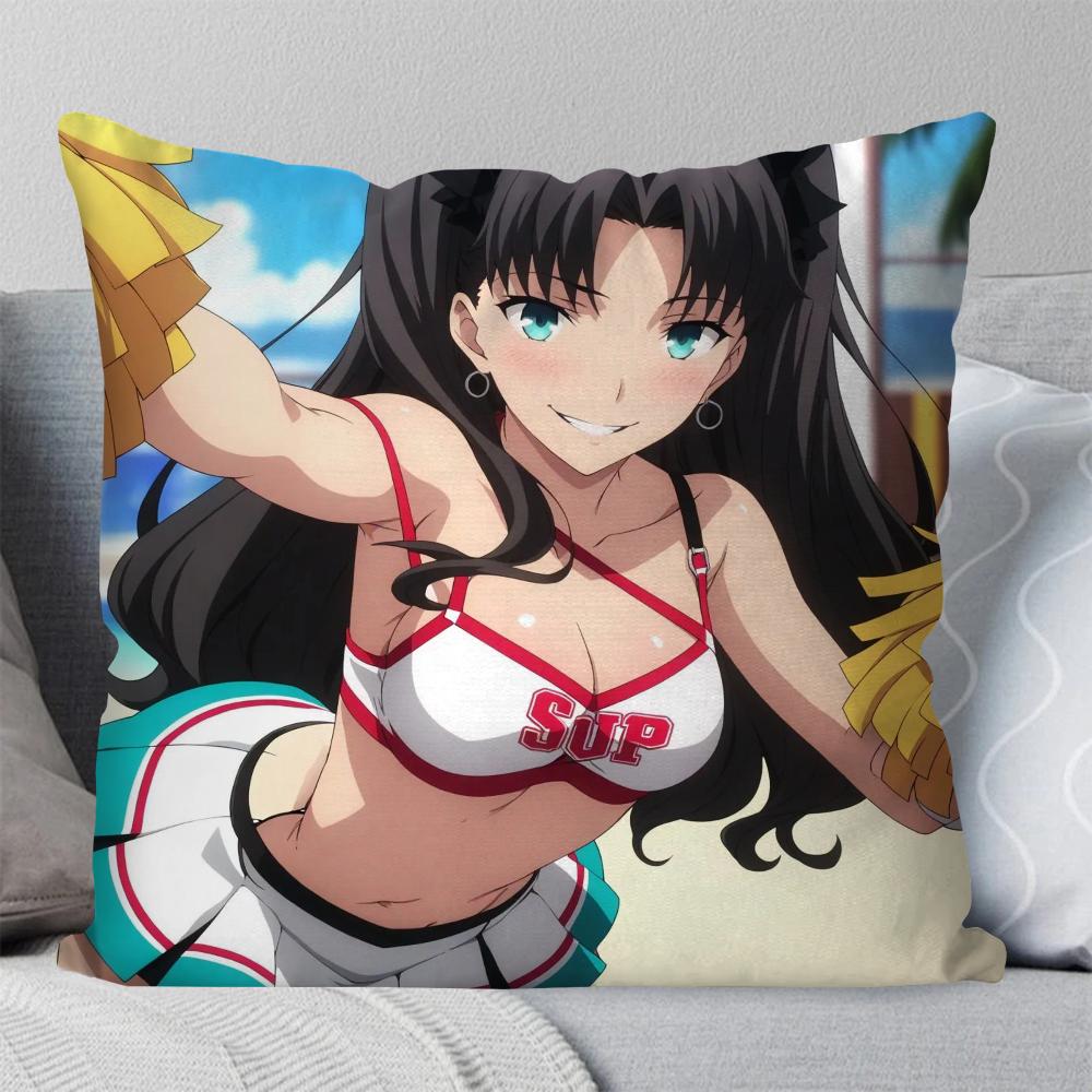 1Pc Tohsaka Rin Japanese Adventure Game Fate Pillow Case Square Pillow Bedroom Sofa Leisurecar Living Room Home Decoration 40X40