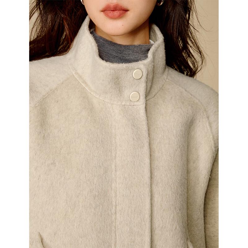 INMAN Women's Pure Wool Double-Faced Short Coat