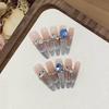 Ice-will Flash Gradient Swan Blue Diamond Pearl Small Broken Diamond French Cat Eye Jade Qinghuan Armor Piece