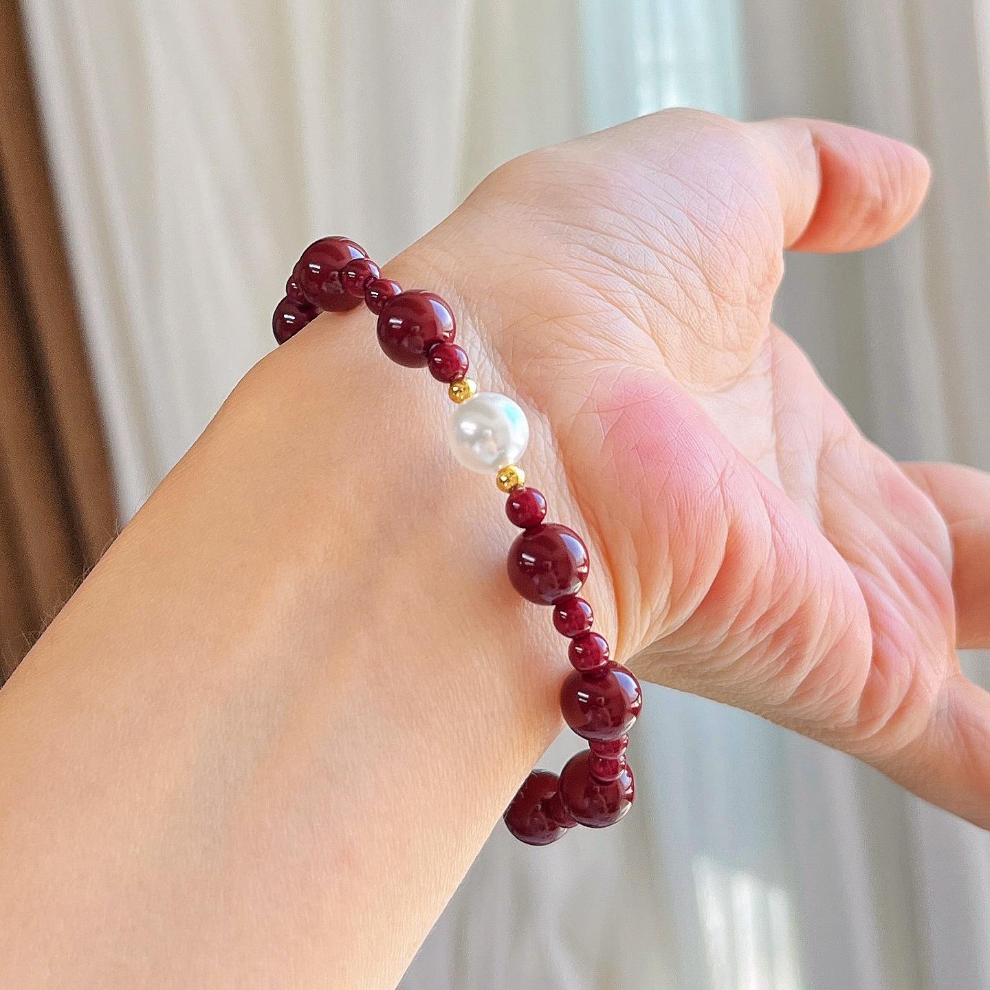 

Autumn And Winter Retro Encore La Red Shijia Pearl Bracelet Bracelet Female