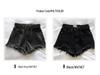 Damen High-Waist zerrissene Jeans-Shorts - Sommerlich lässig A-Linie, ausgefranster Saum, Bauchkaschierend, Schlankmachender Wide-Leg Stil