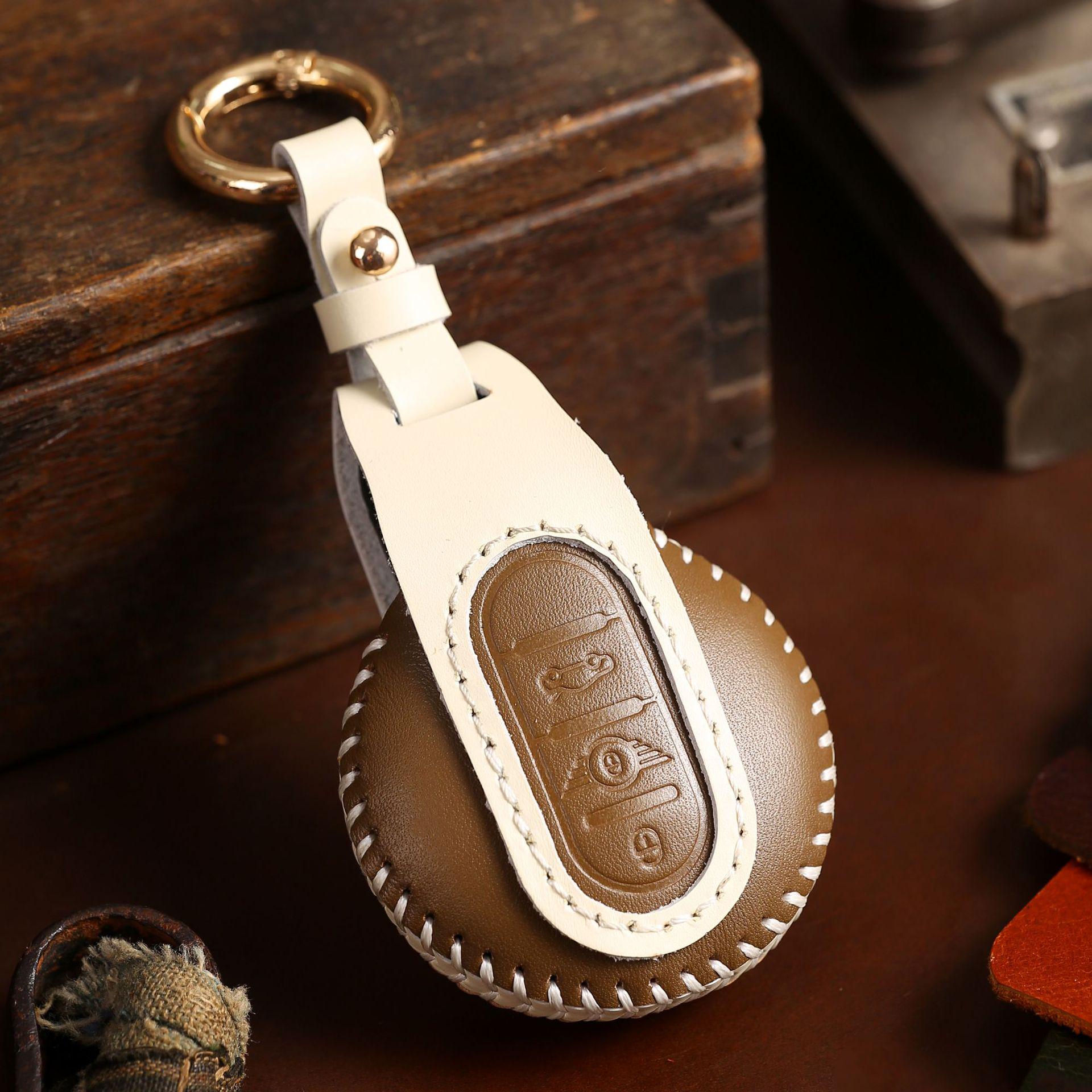 

Handmade Leather Key Cover for BMW Mini Cooper Countryman червоний