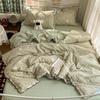 Summer Puff Gauze Quilt 4-Piece Set with Air Conditioning Throw