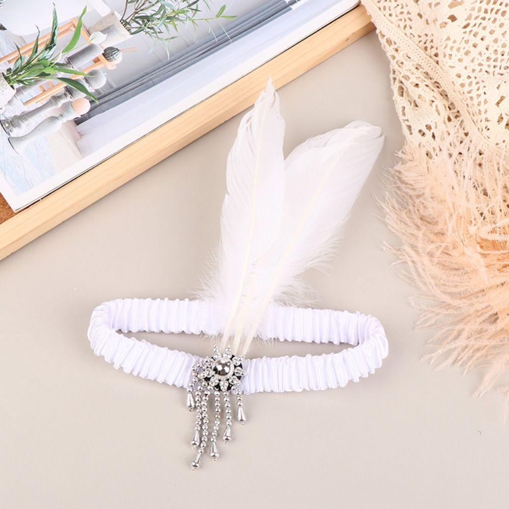 Mädchenkleid Accessoires Haaraccessoires Gatsby Flapper Braut Kopfschmuck Kopfschmuck Feder Stirnband