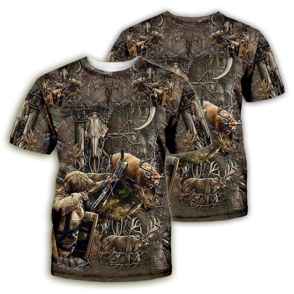 Summer Round Neck Animal & Camouflage Graphic 3D Print Top Fashionable Casual Short Sleeved Men's T-shirts