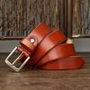 Men's Pin Buckle Belt Men's Leather First Layer Pure Cattlehide Simple All-Match Casual Jeans Belt