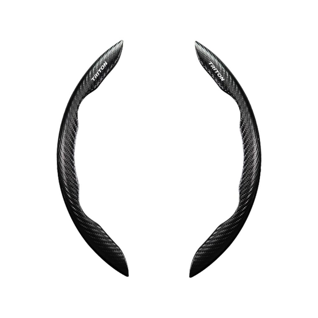 Carbon Fiber Steering Wheel Cover for Triton Protects Steering Stays In Easy Set of 2 GSR/GLS Grades, Wheel, Sweat-Absorbent, Place, Installation,
