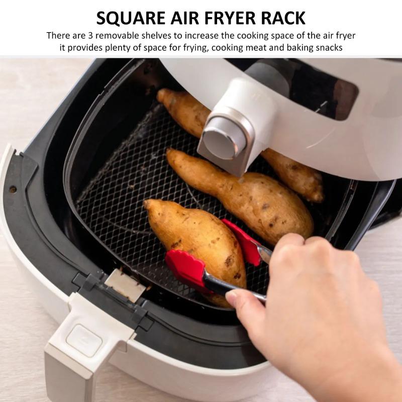 Air Fryer Rack Stainless Steel Steaming Racks Tray Air Fryer Accessories Baking Pan BBQ Gril Roasting Rack Cooking Kitchen Tools