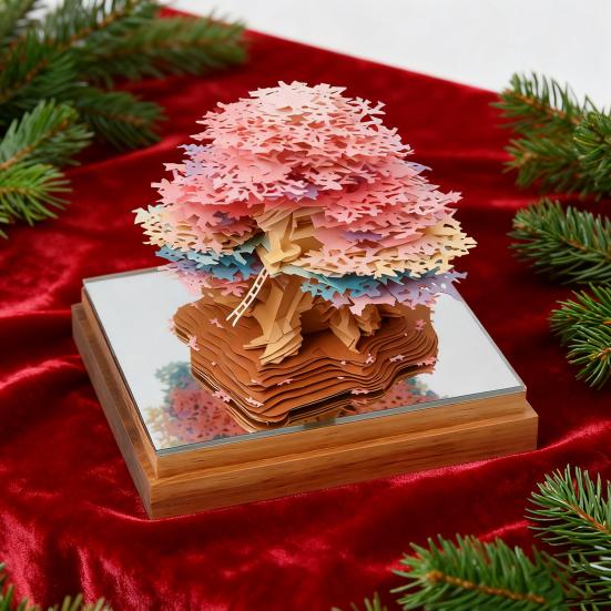 2026 Kalendář s časem 3D Odtrhávací Stolní kalendář Blok Denní plánovač DIY Papírové řezbářské umění Stolní dekorace Dárek k Vánocům Narozeninám