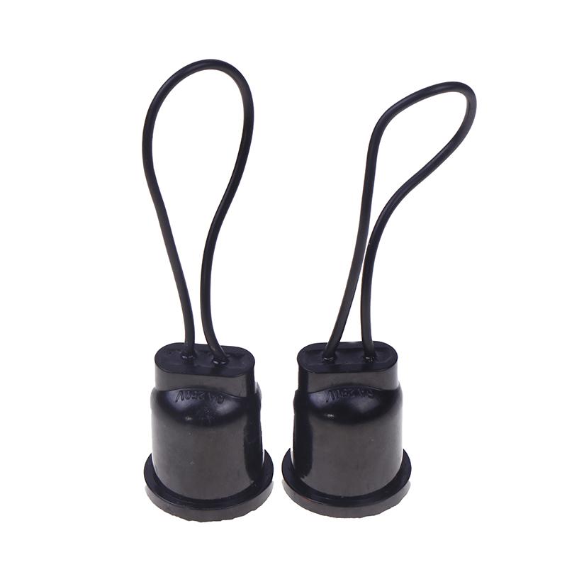 

2Pcs Black Standard Screw Mouth Waterproof Lampholder E27 Base Socket Lamp Holder With Wire Outdoor E27 Lamp Bulb Holder Base чорний