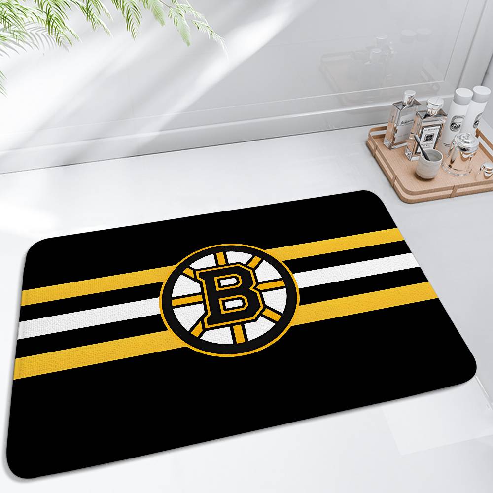 Alfombrillas B-Boston-B-Bruins Alfombra para Lavadero en Casa Alfombra para Decoración de Sala de Estar Zona de Salón Felpudo Antideslizante Felpudo de Entrada