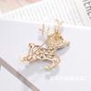 Deer Brooch Cute Diamond-encrusted Holiday Niche Design Corsage Decorative Accessories Coat Sweater Pin