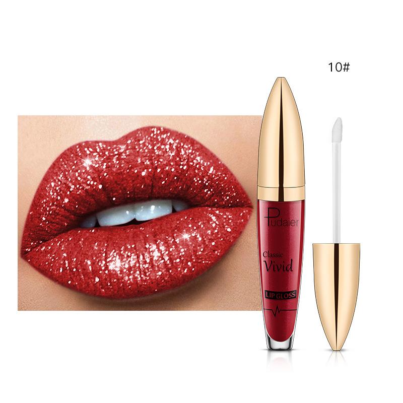 18 Matte To Shiny Glitter Liquid Lipstick Shiny Lip Gloss Diamond Waterproof Long Lasting Pearl Lipgloss Women Lip Makeup