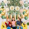 Bridal Shower Decorations Sage Green Party Decorations Bridal Shower Balloons Paper Pompoms Fringe Curtain for Wedding Bachelorette Bride To Be Party