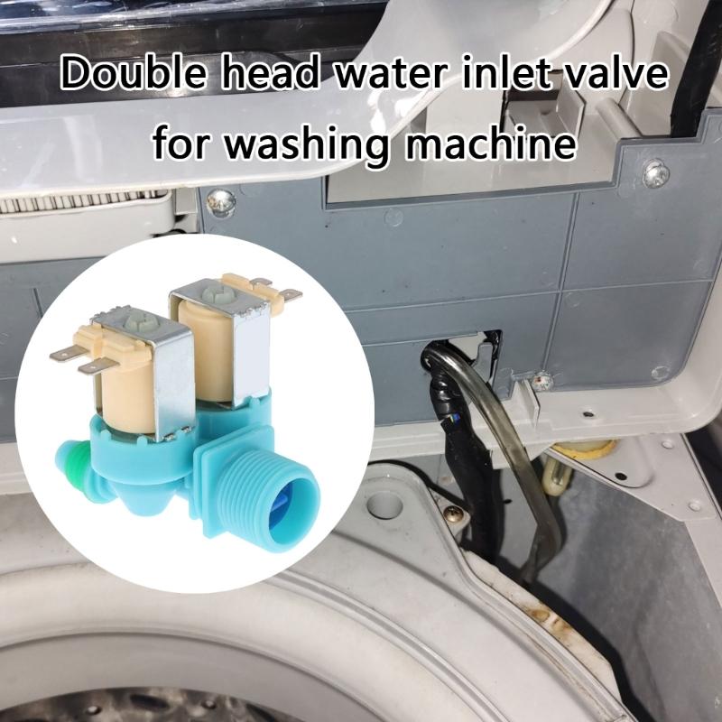 Plastic Double Head Water Inlet Valves for Efficient Laundry Use Washing Machine Solenoid Valves Washer Accessories