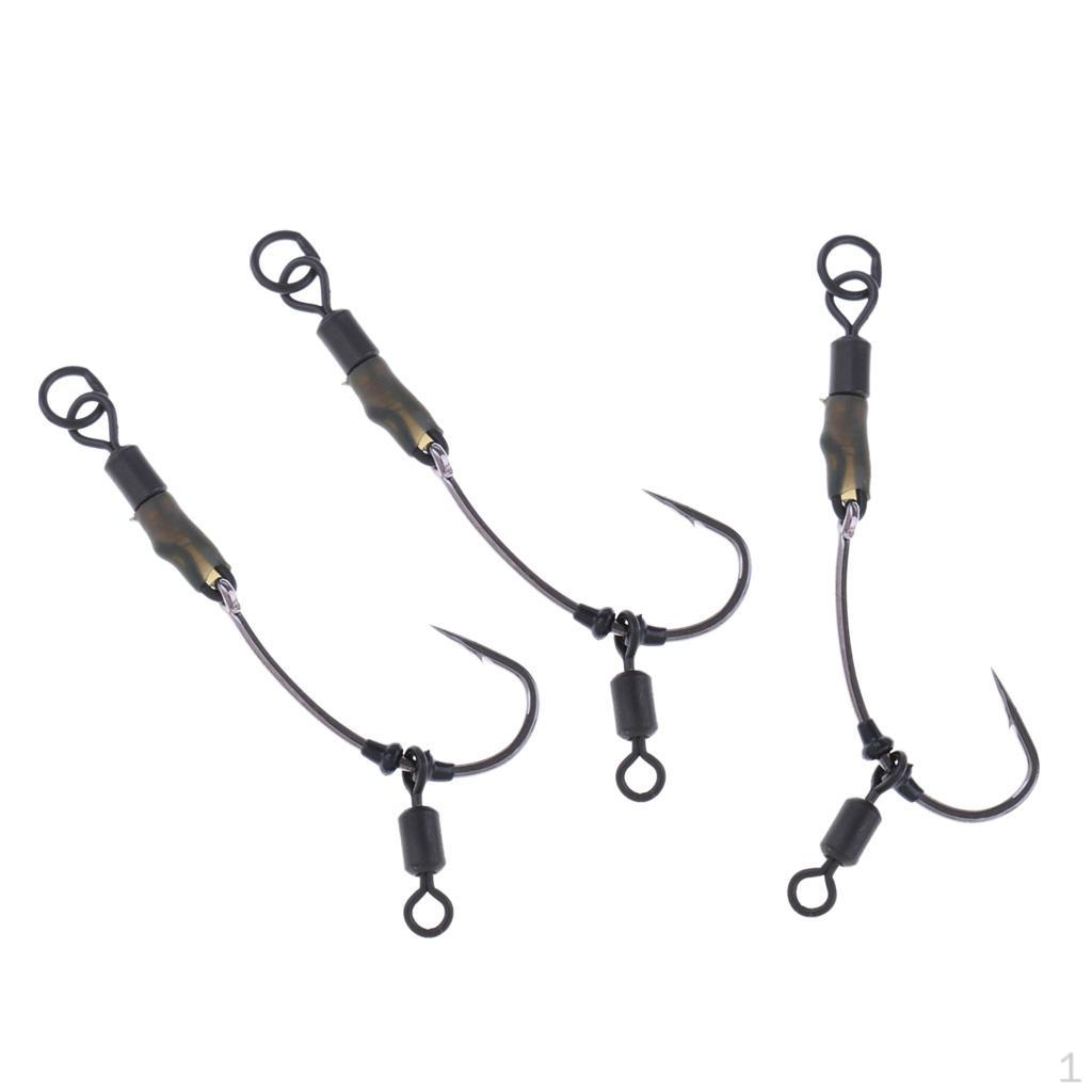 3Pcs Rigs Fishing Hook with Swivel for Big Game Sea
