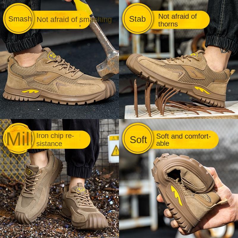 Labor Insurance Shoes Men's Anti-smashing, Anti-piercing, Breathable Steel Bag Head Work Shoes, Electric Welding Welder Safety Shoes