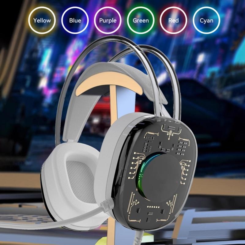 Professional 7.1 Channel Head Mounted Earphone Corded Headphone with Microphone for Computer Gaming