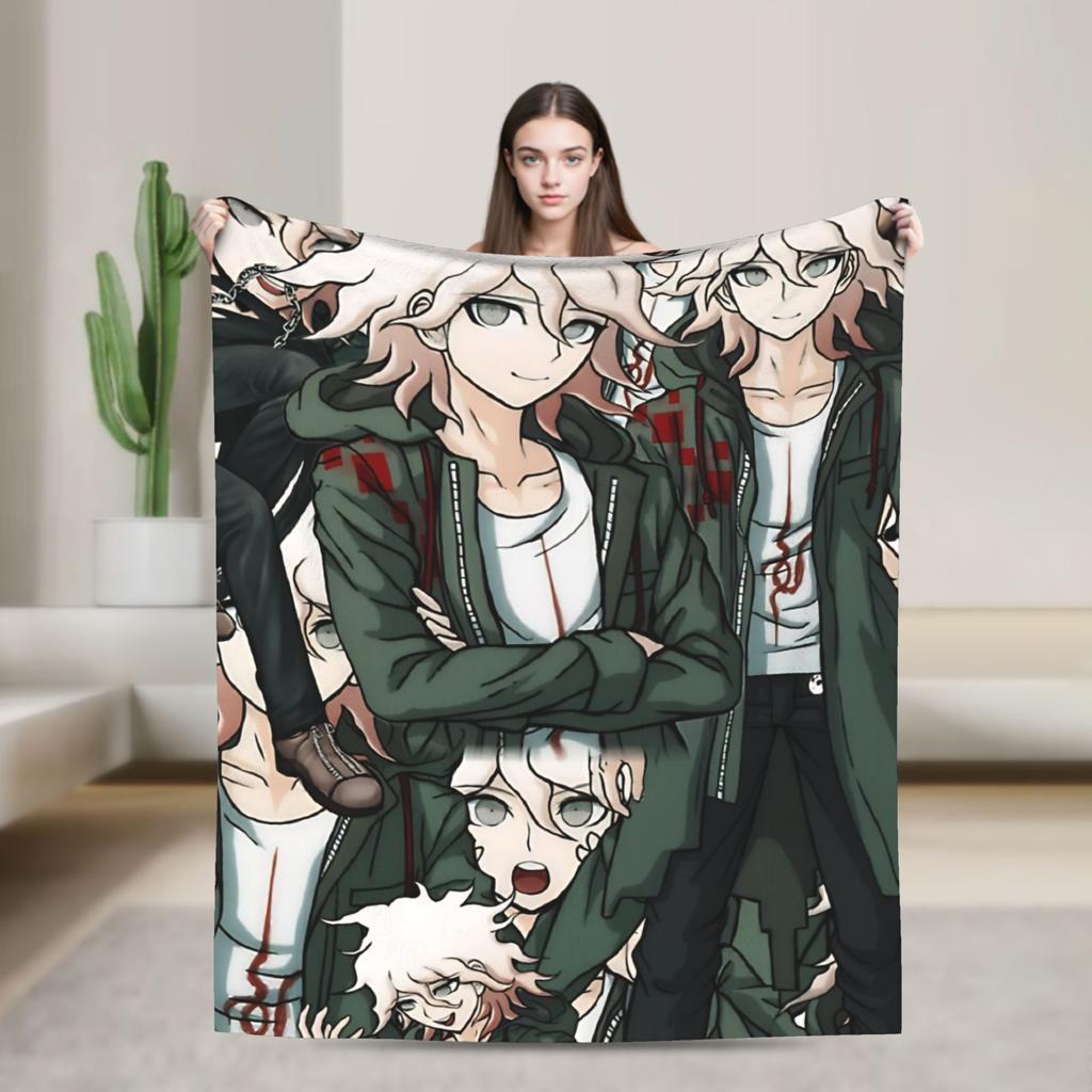 Warm BlanketKids Adult Travel Nagito Komaeda  Throw Blanket  Flannel Bedspread For Home Decor Funny Sofa Bed Cover