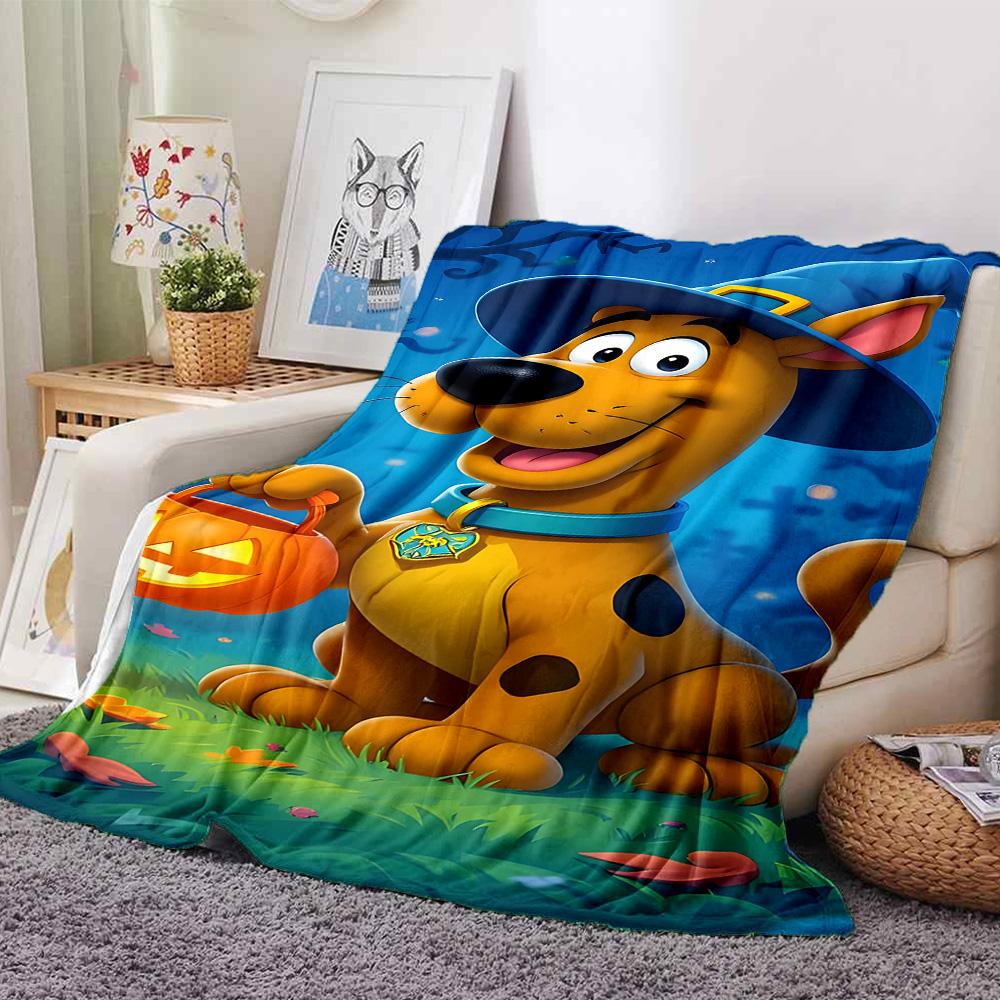 Halloween Scooby Doo Adventure Flannel Blanket Super Soft Warm Cozy Blanket For Sofa Bed Office Travel Allseason Home Decor Gift