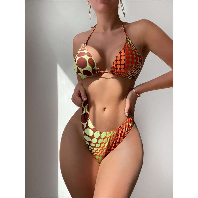 New swimsuit female sexy European and American spice girls style bikini three-piece drawstring hip skirt swimsuit female