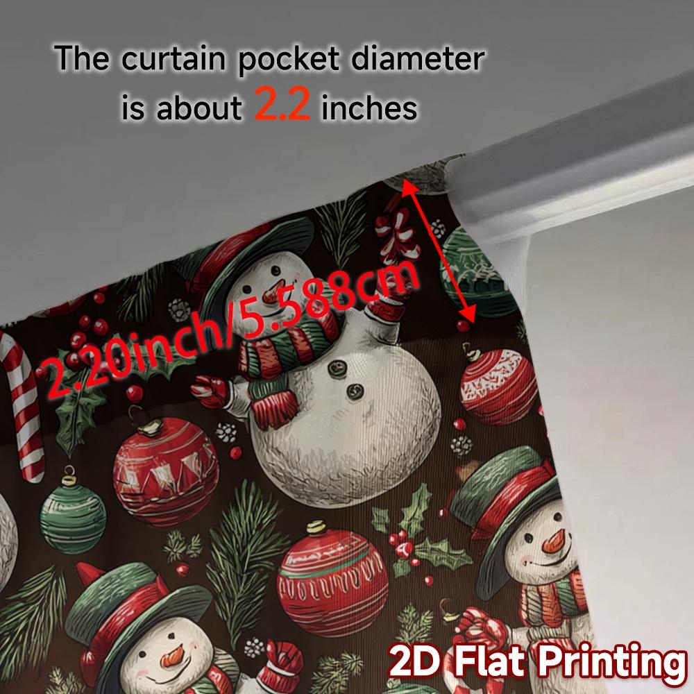 2D Flat Printing  JIT 2pcs   Curtains (Without Rod) Festive Frosty Modern Curtains Roller Blinds Durable Polyester Curtains